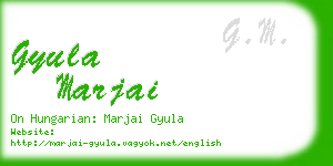 gyula marjai business card